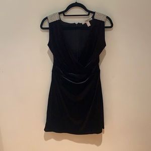 Black velvet wrap dress